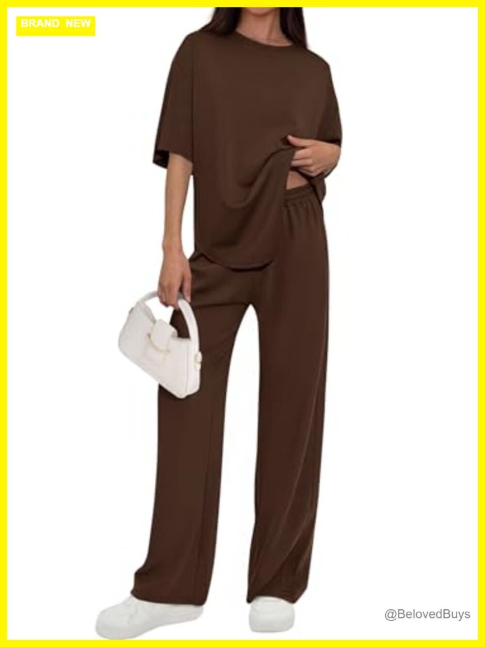 2 Piece Lounge Set Women Travel Outfit Short Sleeve Wide Leg Pants
